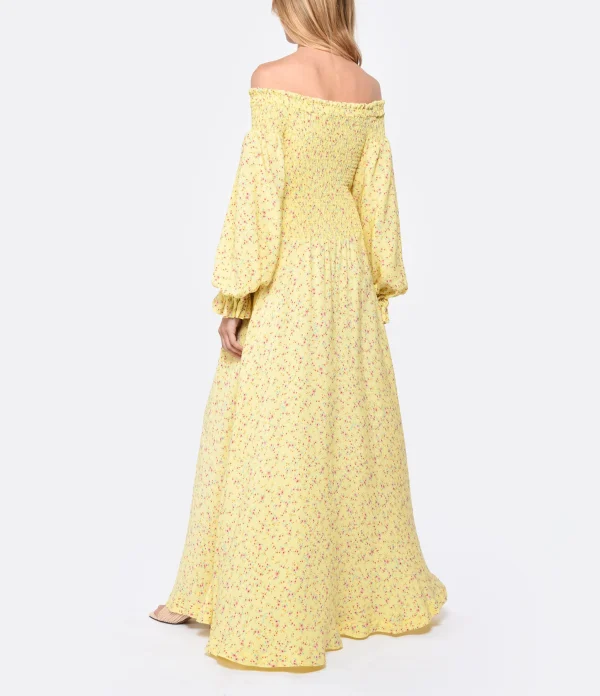 ROTATE Robe Fluide Jacquard Jaune l'unique style 4