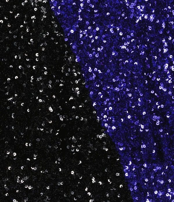 ROTATE Robe Mini Bicolore Sequins Noir Bleu Retour Facile et Gratuit 3