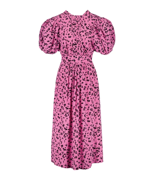 ROTATE Robe Bouffante Jacquard Rose vente en ligne pas cher 1