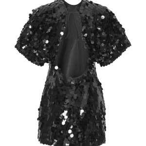 boutiqued pas cher ROTATE Robe Mini Jasy Sequin Argenté 9