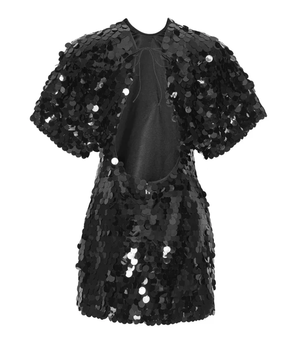 boutiqued pas cher ROTATE Robe Mini Jasy Sequin Argenté 3