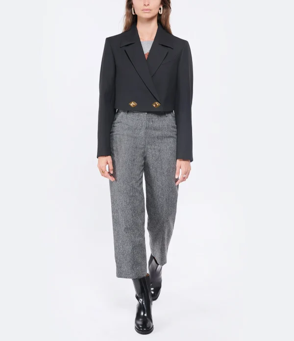 comparez les prix See By Chloé Pantalon Laine Gris 8