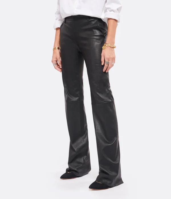 STOULS Pantalon Oswald Agneau Plongé Light Noir en vente 5