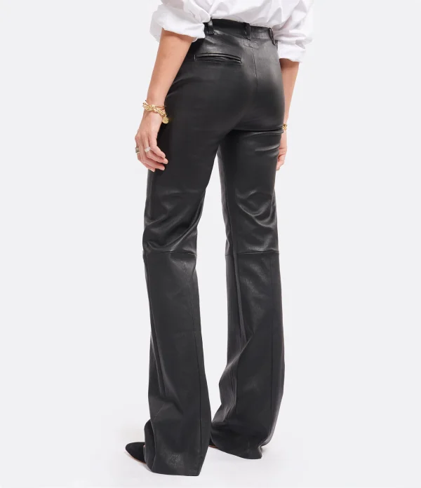 STOULS Pantalon Oswald Agneau Plongé Light Noir en vente 6