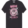 Ganni Tee-shirt Smiley Coton Organique Noir Phantom prix de gros 17