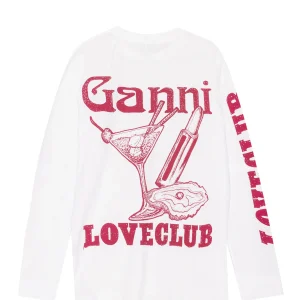 Ganni Tee-shirt Coton Organique Blanc marques pas cher 9