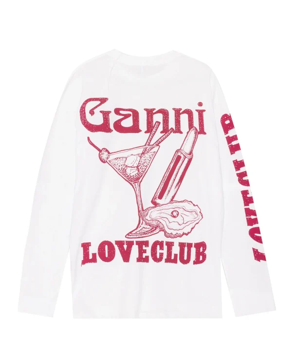 Ganni Tee-shirt Coton Organique Blanc marques pas cher 3