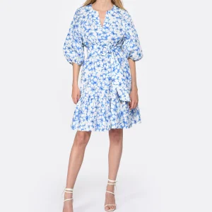 Tara Jarmon Robe Courte Rosabetta Coton Bleu officiel 10