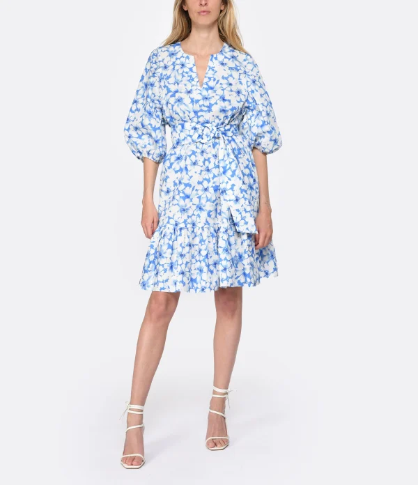 Tara Jarmon Robe Courte Rosabetta Coton Bleu officiel 4