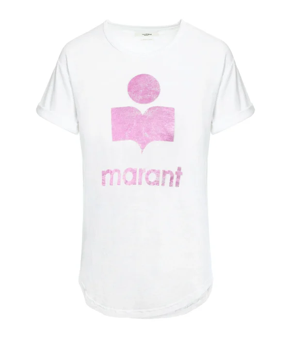 le grand escompte MARANT ÉTOILE Tee-shirt Koldi Lin Rose Blanc 1