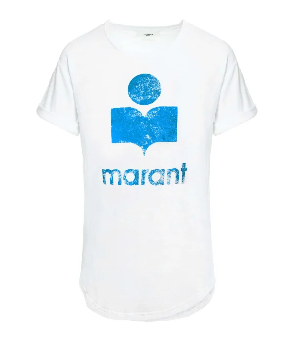 MARANT ÉTOILE Tee-shirt Koldi Lin Blanc Bleu beauté 1