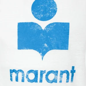 MARANT ÉTOILE Tee-shirt Koldi Lin Blanc Bleu beauté 9