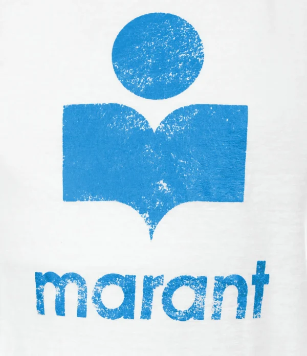 MARANT ÉTOILE Tee-shirt Koldi Lin Blanc Bleu beauté 3