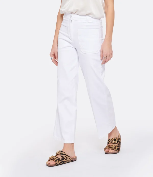 magasin solde Vanessa Bruno Pantalon Helias Coton Blanc 5