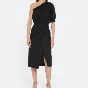 Vanessa Bruno Robe Midi Aureliane Noir achat pas cher 10