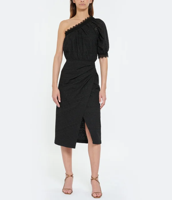 Vanessa Bruno Robe Midi Aureliane Noir achat pas cher 4