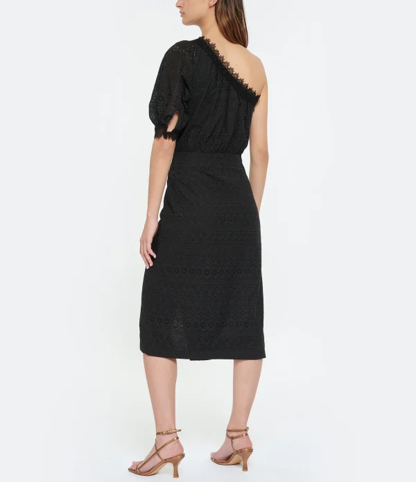 Vanessa Bruno Robe Midi Aureliane Noir achat pas cher 5