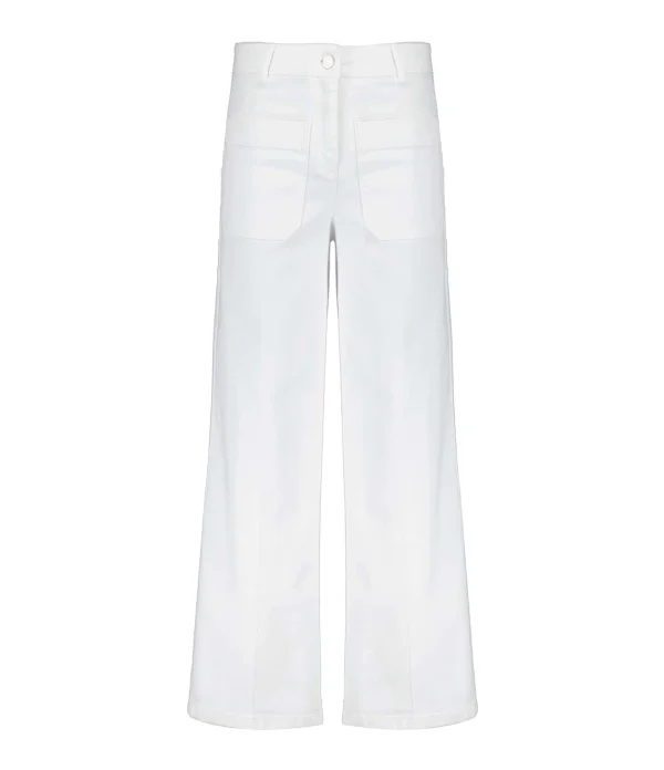 magasin solde Vanessa Bruno Pantalon Helias Coton Blanc 1