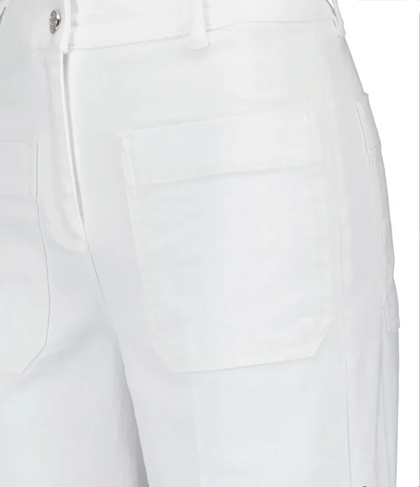 magasin solde Vanessa Bruno Pantalon Helias Coton Blanc 3