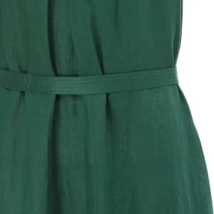 Vanessa Bruno Robe Midi Roema Lin Vert Fonce vente pas cher 8