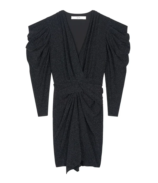 IRO Robe Luca Lurex Noir design à la mode 1