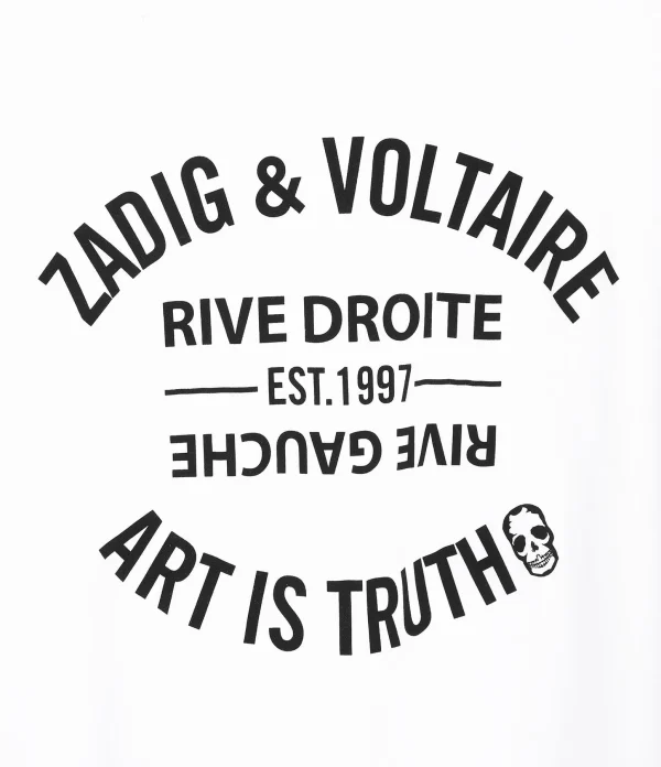 Zadig & Voltaire Tee-shirt Walk Blason Coton Blanc Top ventes 3