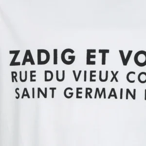 marque pas cher Zadig & Voltaire Tee-shirt Zoe ZV Address Coton Blanc 9