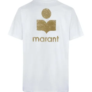 MARANT ÉTOILE Tee-shirt Zewel Coton Organique Blanc Kaki france 9