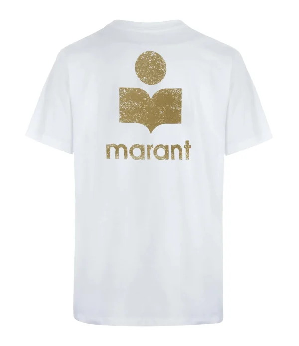 MARANT ÉTOILE Tee-shirt Zewel Coton Organique Blanc Kaki france 3