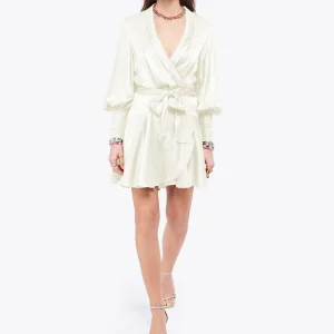 Paris Zimmermann Robe Wrap Soie Crème 10