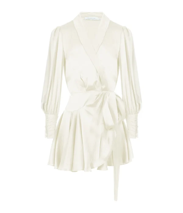 Paris Zimmermann Robe Wrap Soie Crème 1