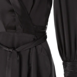 Zimmermann Robe Wrap Soie Noir achetez 8