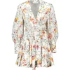 Zimmermann Mini Robe Portefeuille Lin Imprimé a Prix Discount 16