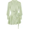 Boutique officielle Zimmermann Robe Wrap Soie Vert Clair 14